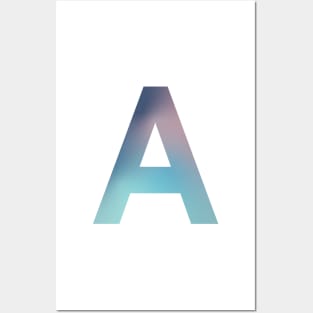 Gradient Letter A Initial Alphabet Posters and Art